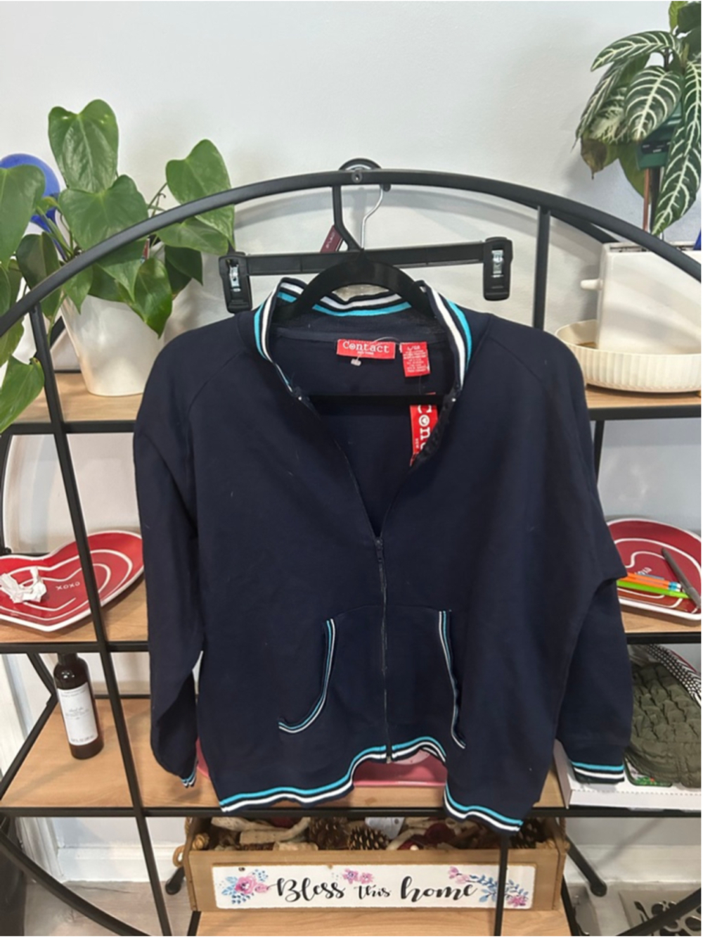 Girls Contact New York Navy Blue Zip-Up Jacket L